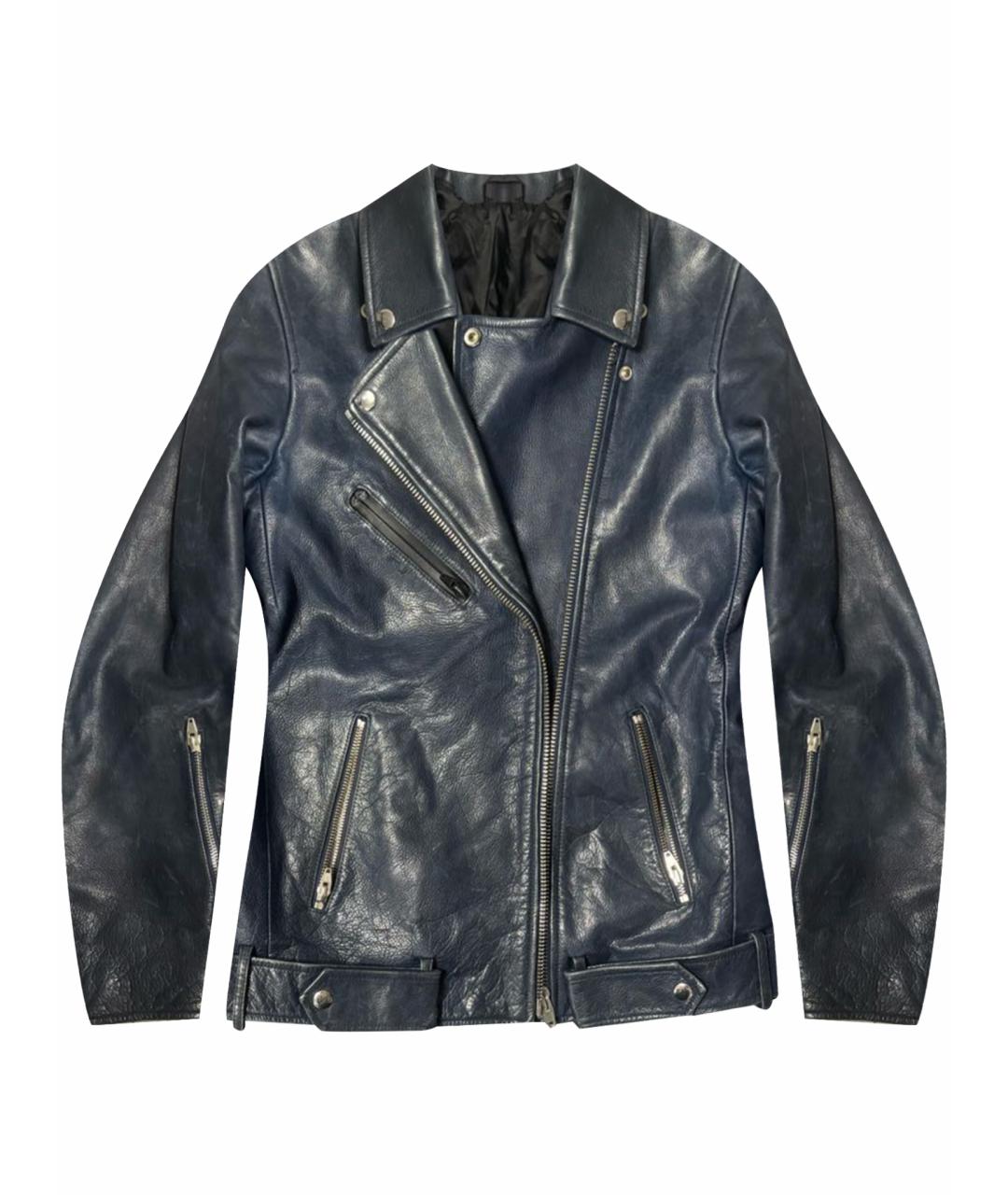 ALEXANDER WANG Темно-синяя кожаная куртка, фото 1