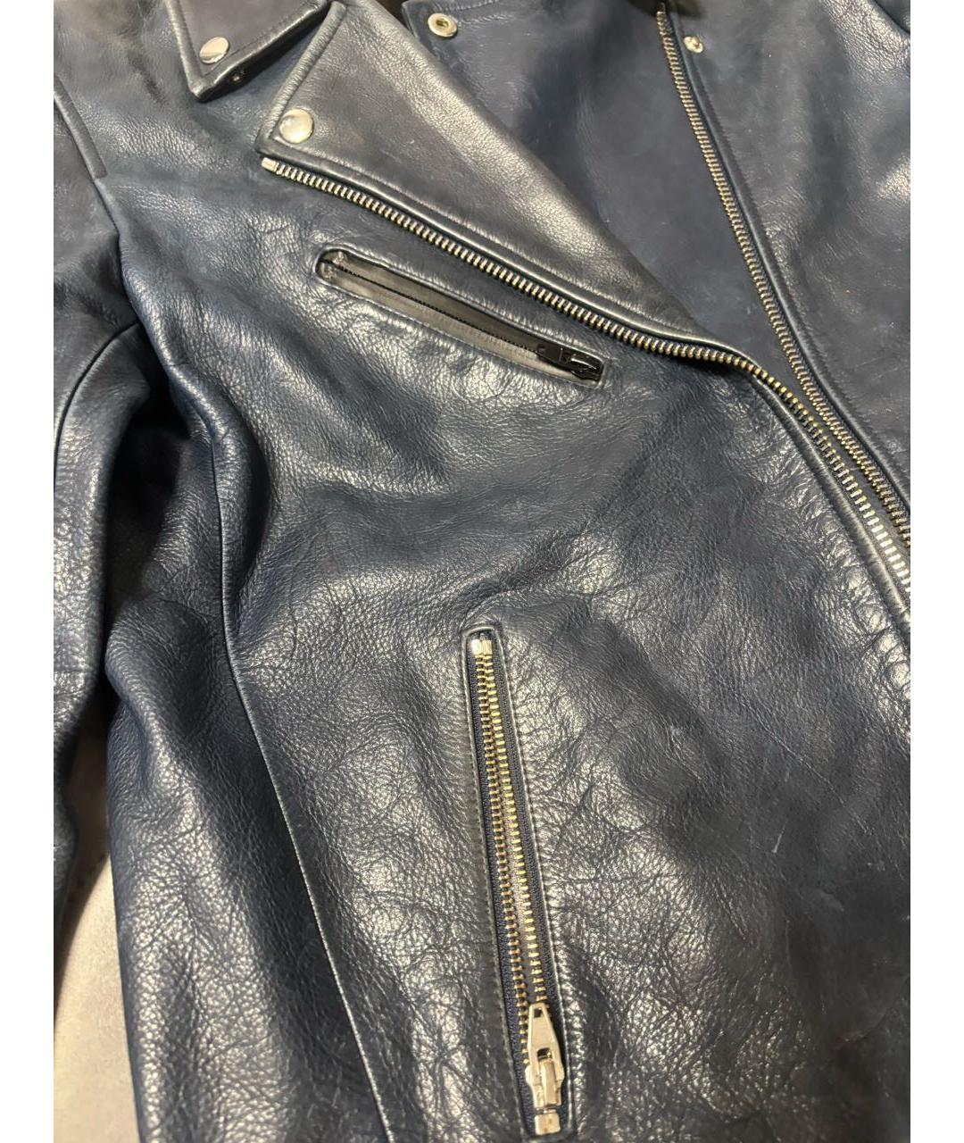 ALEXANDER WANG Темно-синяя кожаная куртка, фото 2