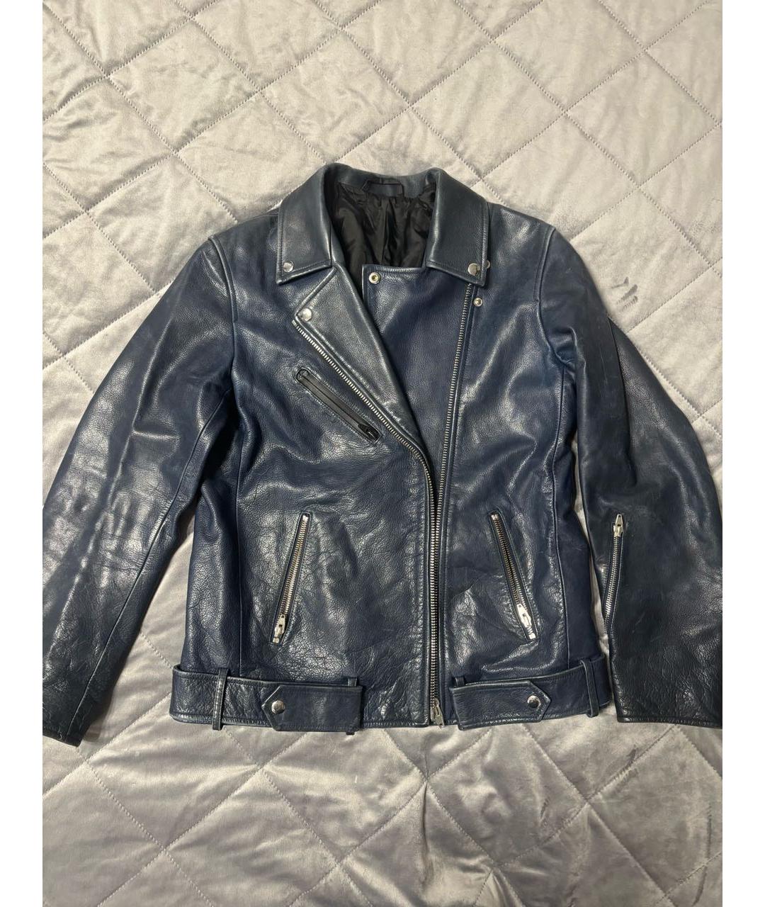 ALEXANDER WANG Темно-синяя кожаная куртка, фото 7