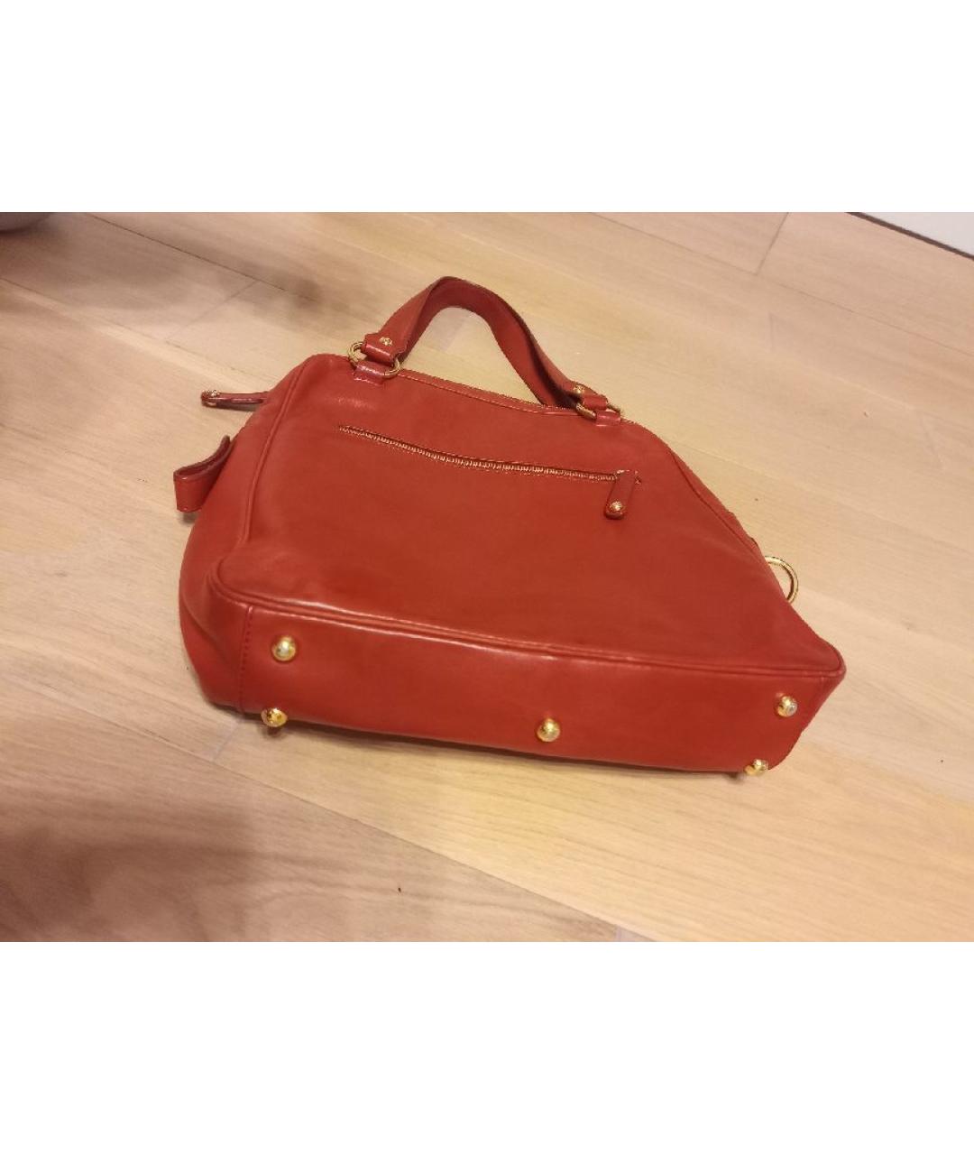 TOD'S Красная кожаная сумка с короткими ручками, фото 8