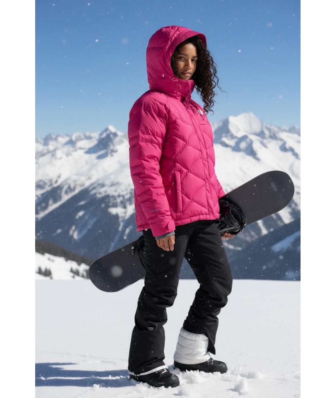 THE NORTH FACE Розовый полиэстеровый пуховик, фото 2