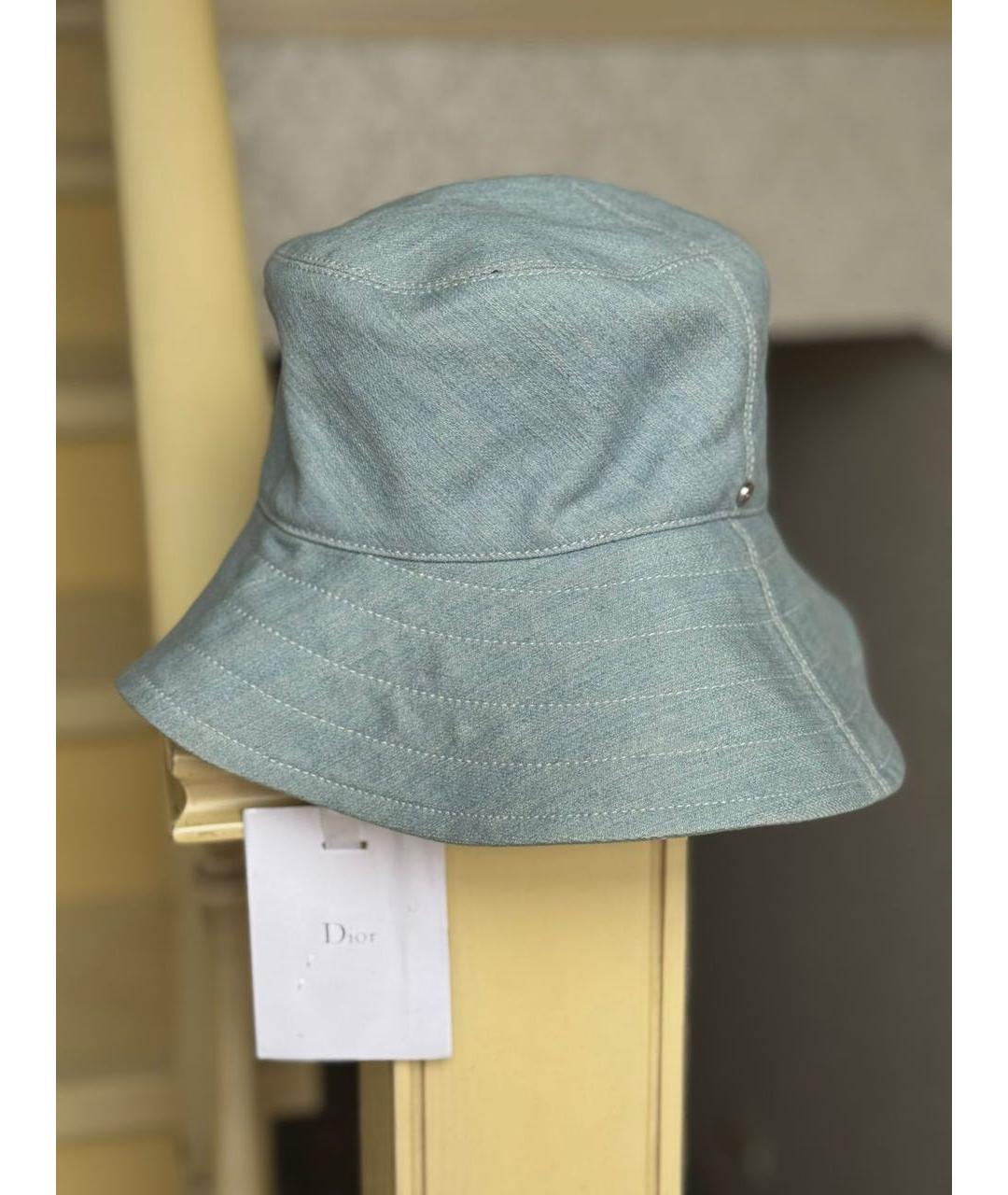 CHRISTIAN DIOR Голубая хлопковая панама, фото 9
