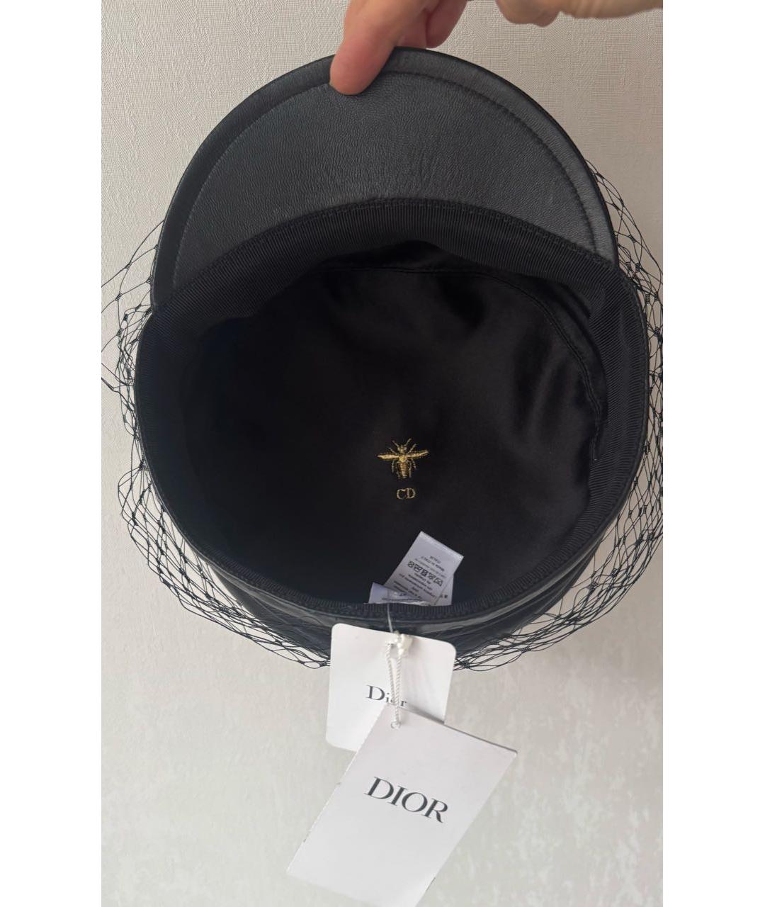 CHRISTIAN DIOR Черная кожаная кепка, фото 6