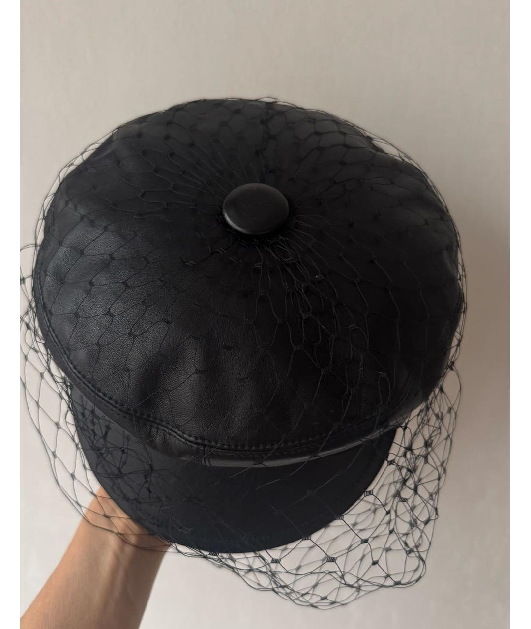 CHRISTIAN DIOR Черная кожаная кепка, фото 4