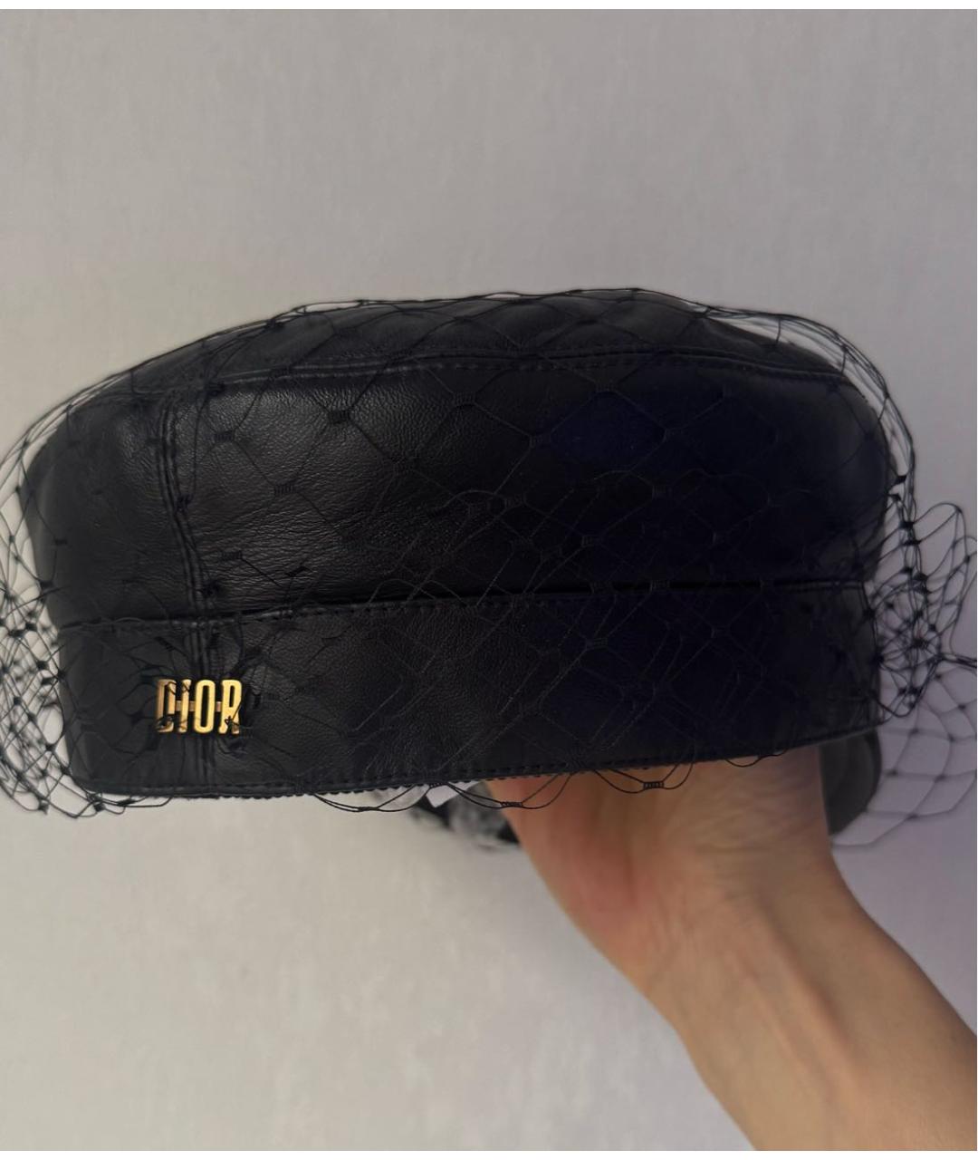 CHRISTIAN DIOR Черная кожаная кепка, фото 5