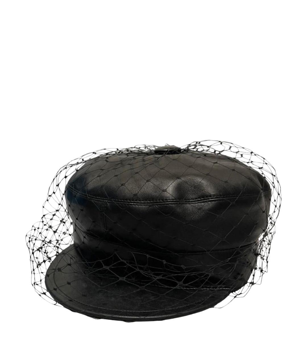 CHRISTIAN DIOR Черная кожаная кепка, фото 1