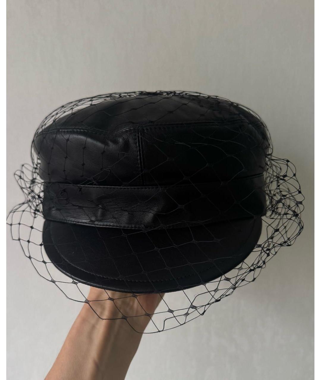 CHRISTIAN DIOR Черная кожаная кепка, фото 3