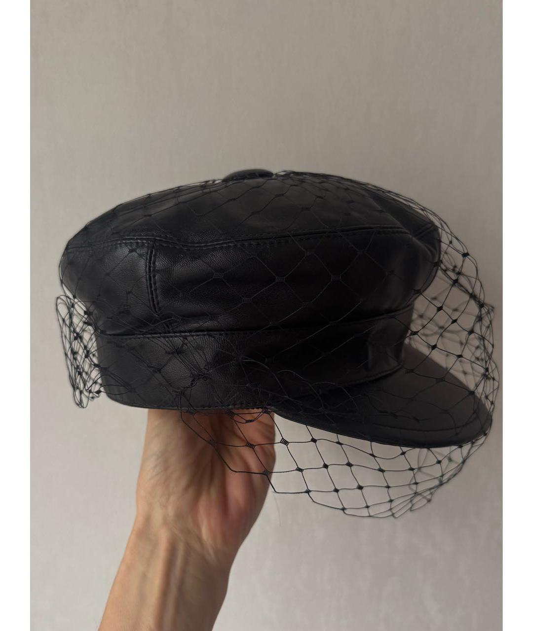 CHRISTIAN DIOR Черная кожаная кепка, фото 2
