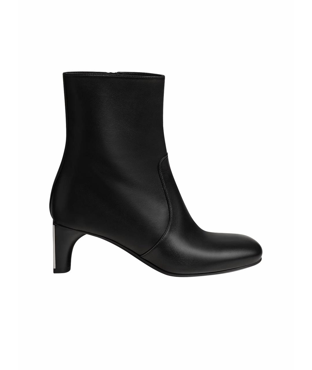 HERMES Черные кожаные ботильоны, фото 1