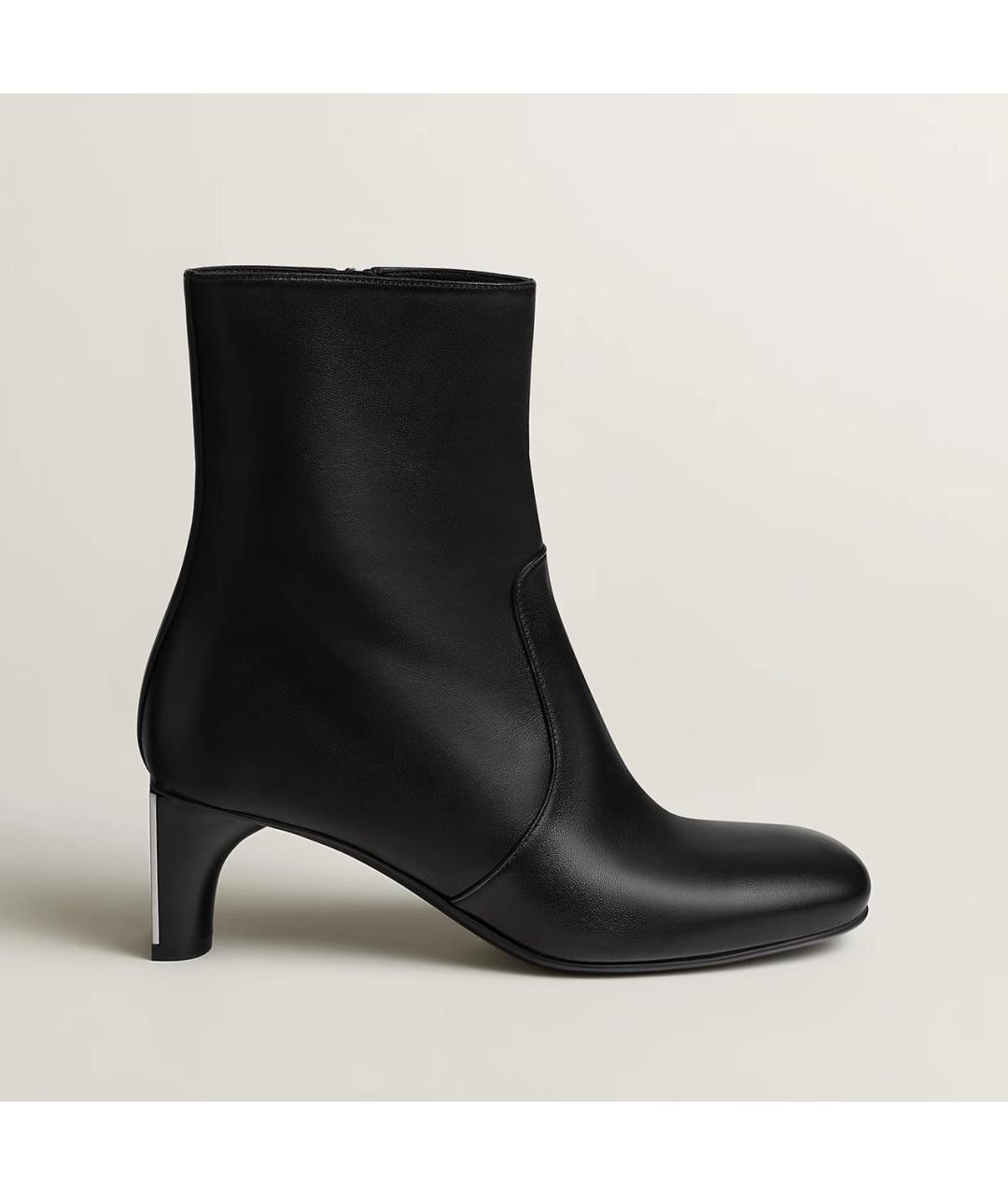 HERMES Черные кожаные ботильоны, фото 5