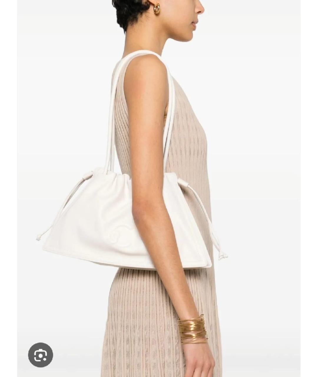 COCCINELLE Белая кожаная сумка с короткими ручками, фото 4