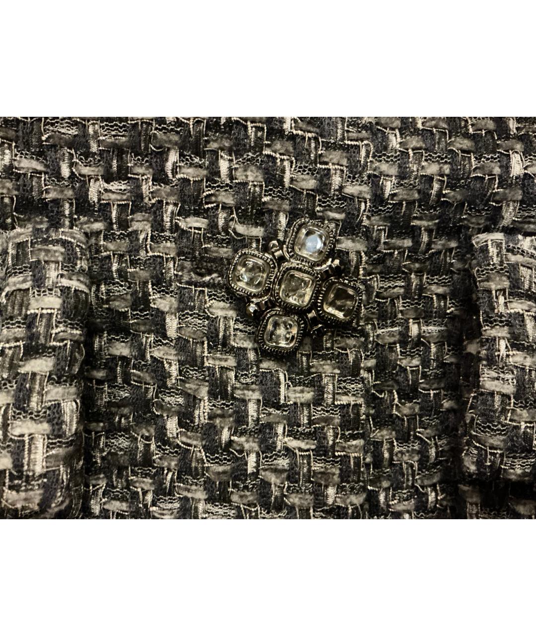 CHANEL Серый твидовый жакет/пиджак, фото 4