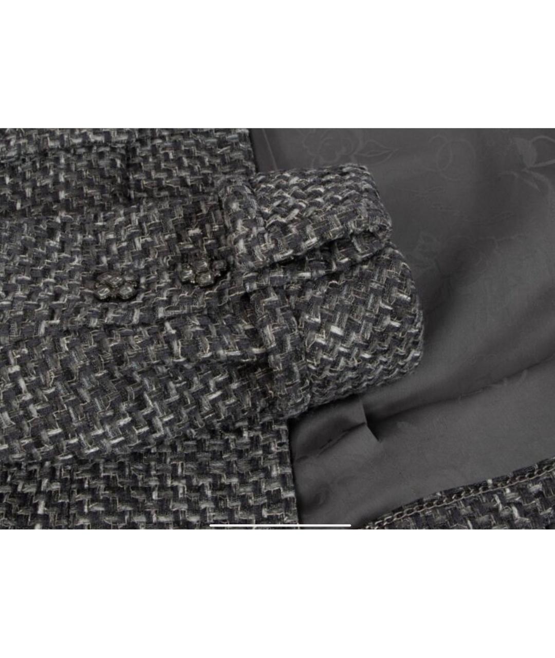 CHANEL Серый твидовый жакет/пиджак, фото 5