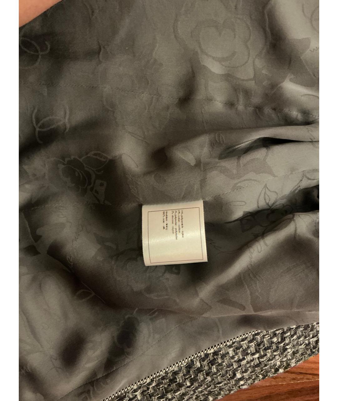 CHANEL Серый твидовый жакет/пиджак, фото 8