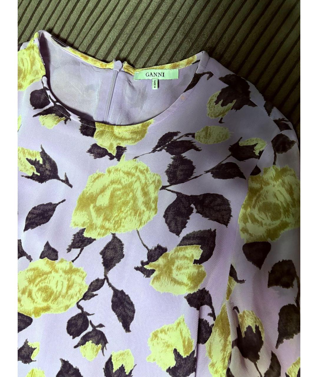 GANNI Фиолетовое вискозное повседневное платье, фото 6