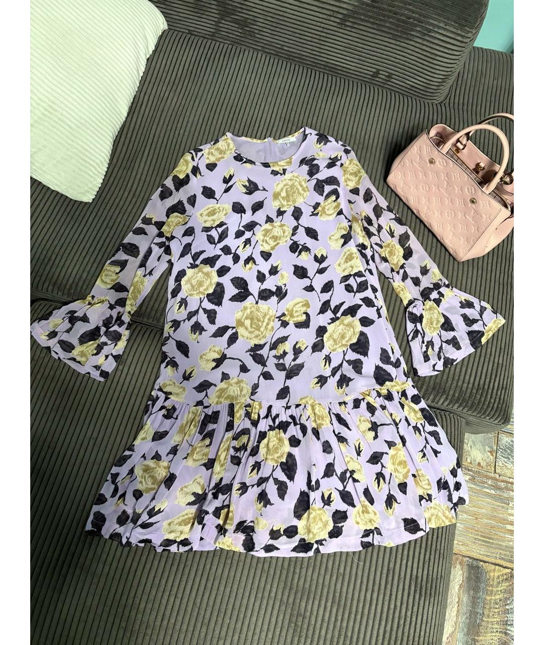 GANNI Фиолетовое вискозное повседневное платье, фото 7