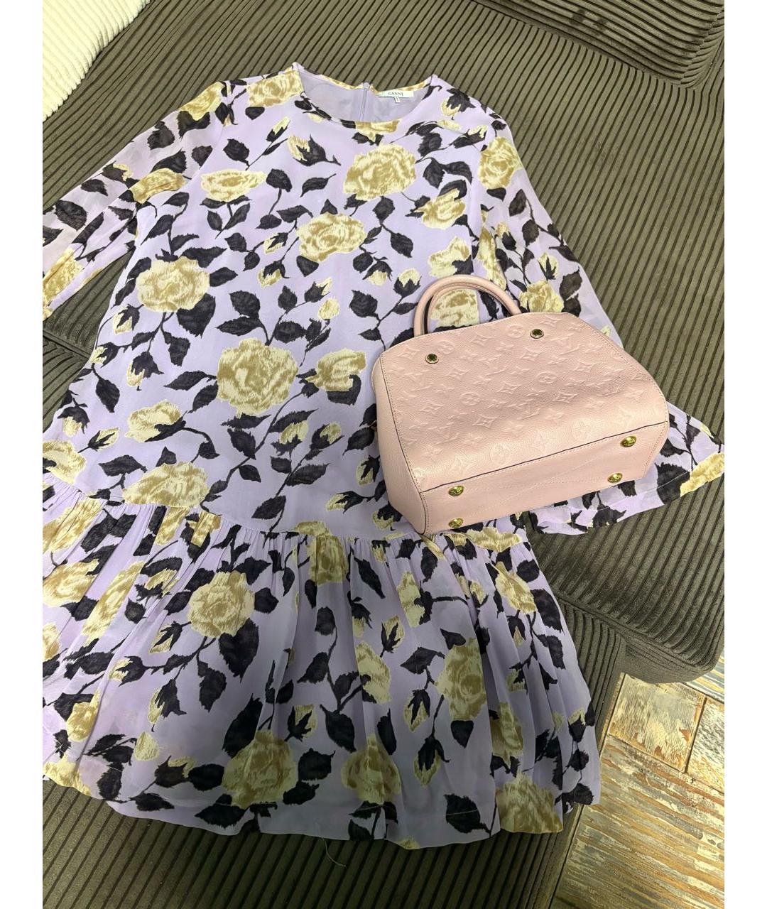 GANNI Фиолетовое вискозное повседневное платье, фото 5