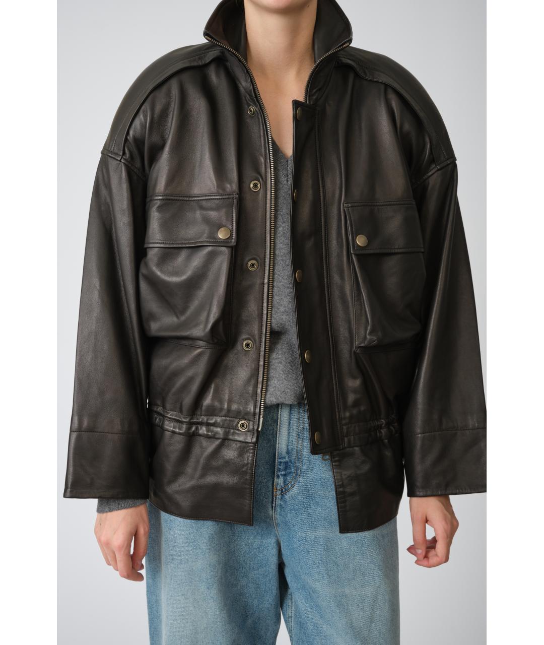 PETAR PETROV Черная кожаная куртка, фото 3