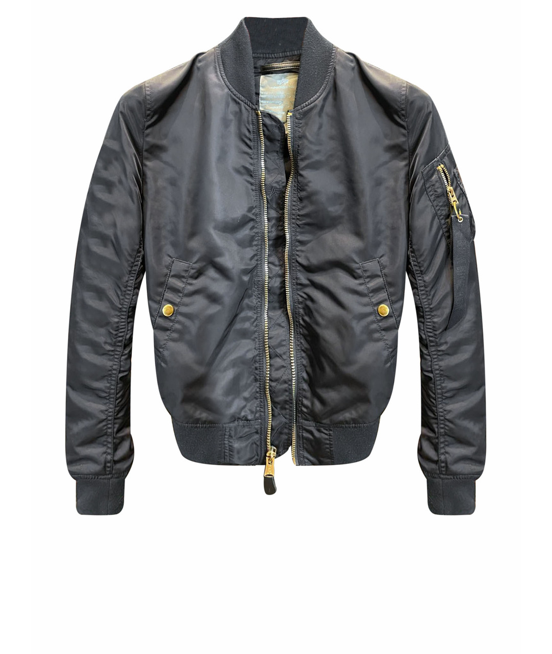 ALPHA INDUSTRIES Темно-синяя атласная куртка, фото 1