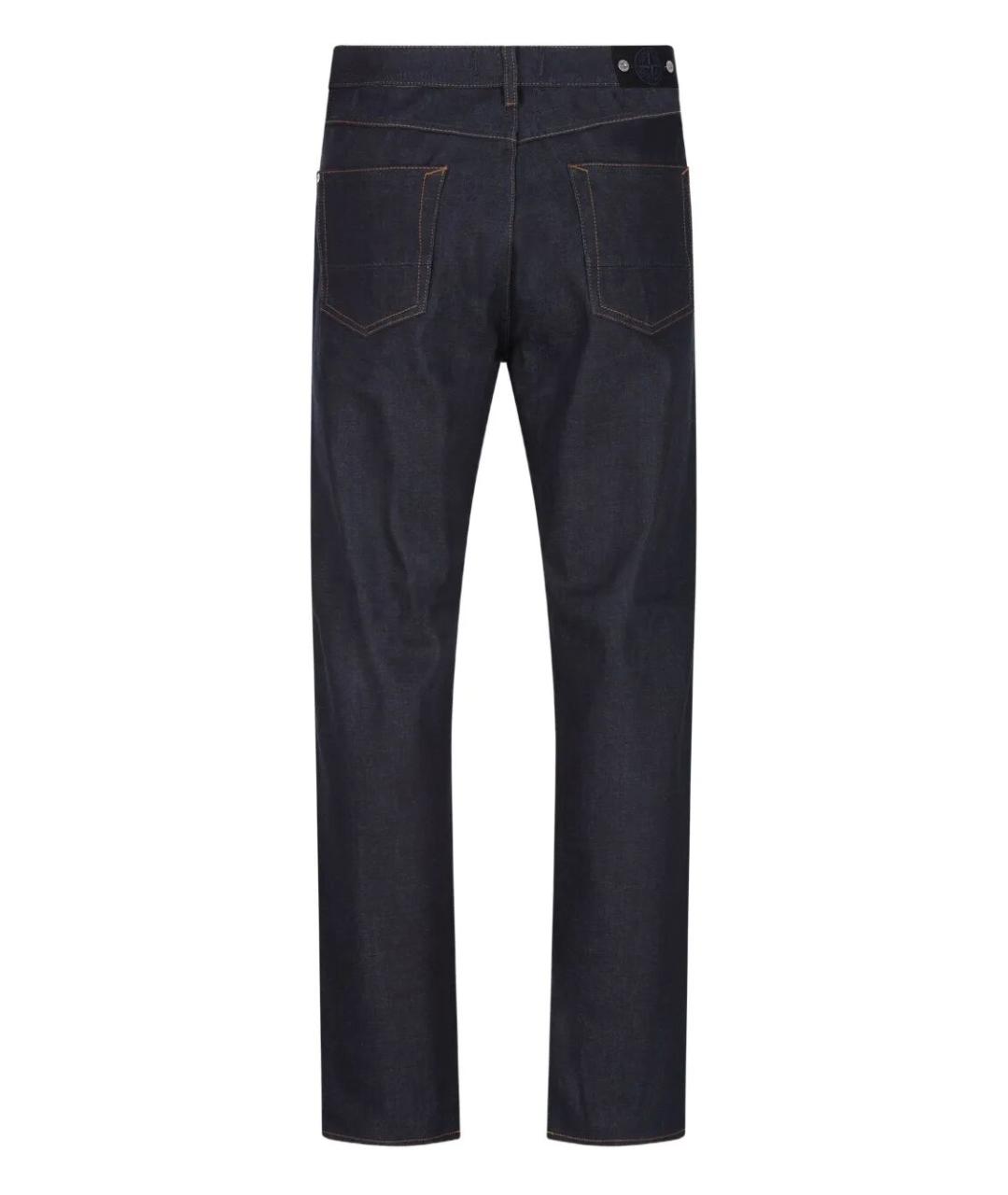 STONE ISLAND Синие хлопковые прямые джинсы, фото 2