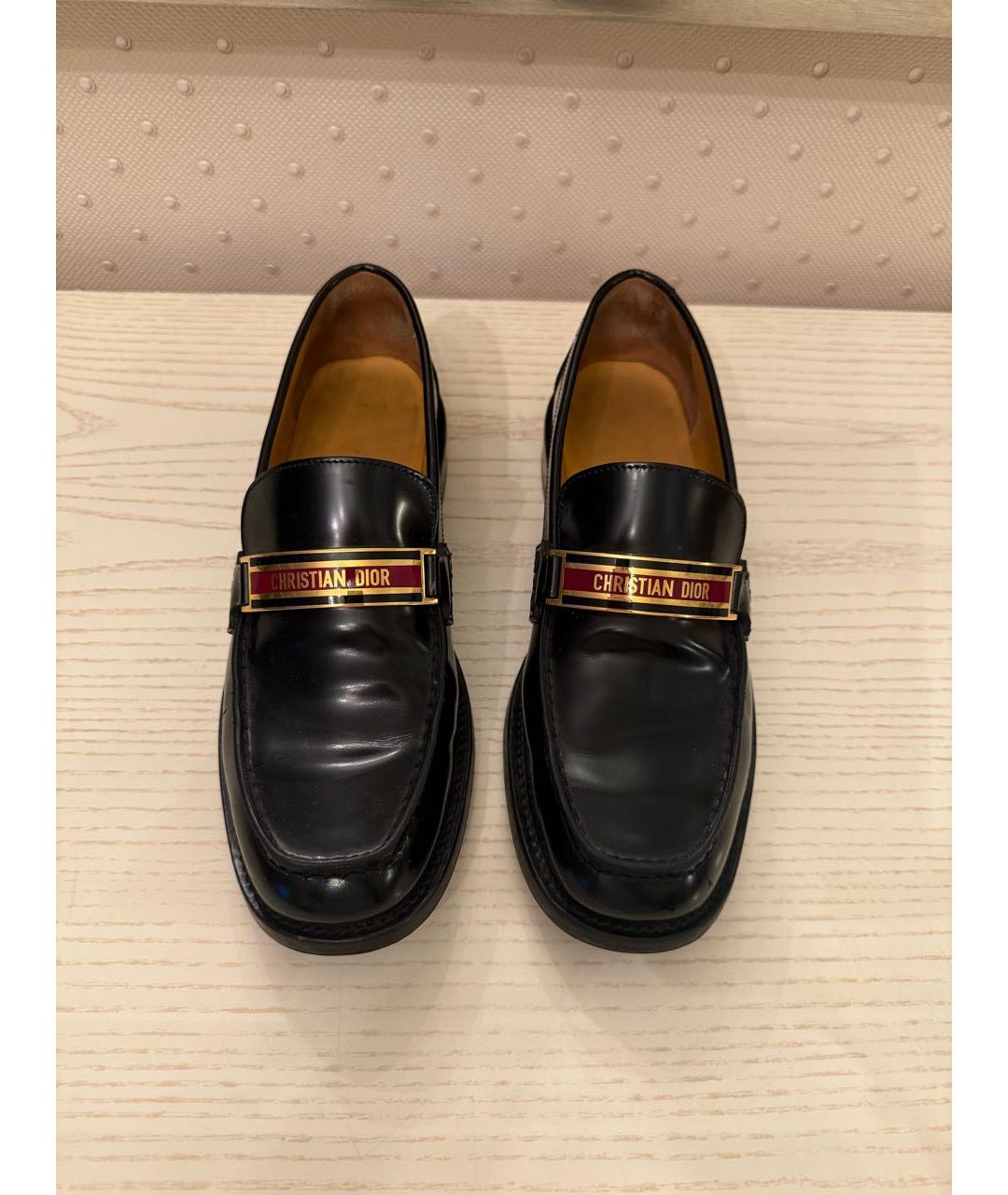 CHRISTIAN DIOR Черные кожаные лоферы, фото 2