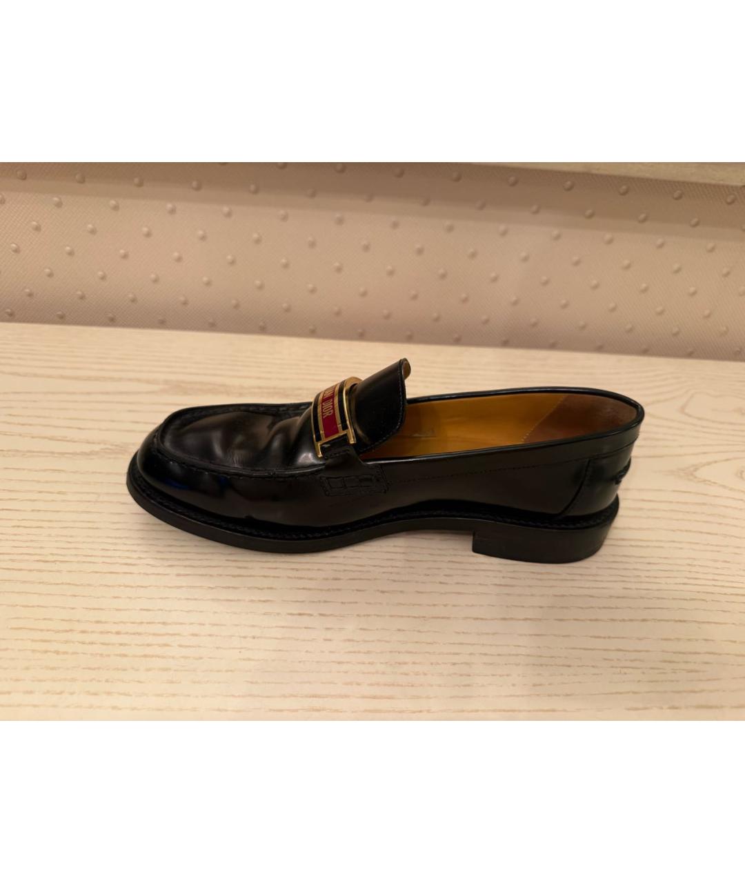 CHRISTIAN DIOR Черные кожаные лоферы, фото 9