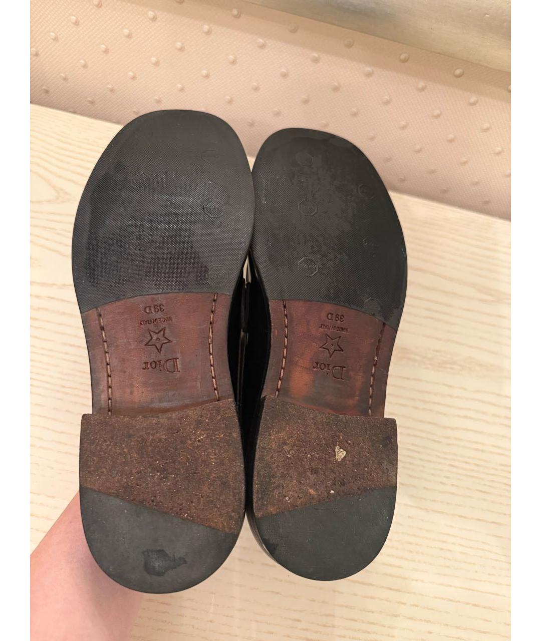 CHRISTIAN DIOR Черные кожаные лоферы, фото 5