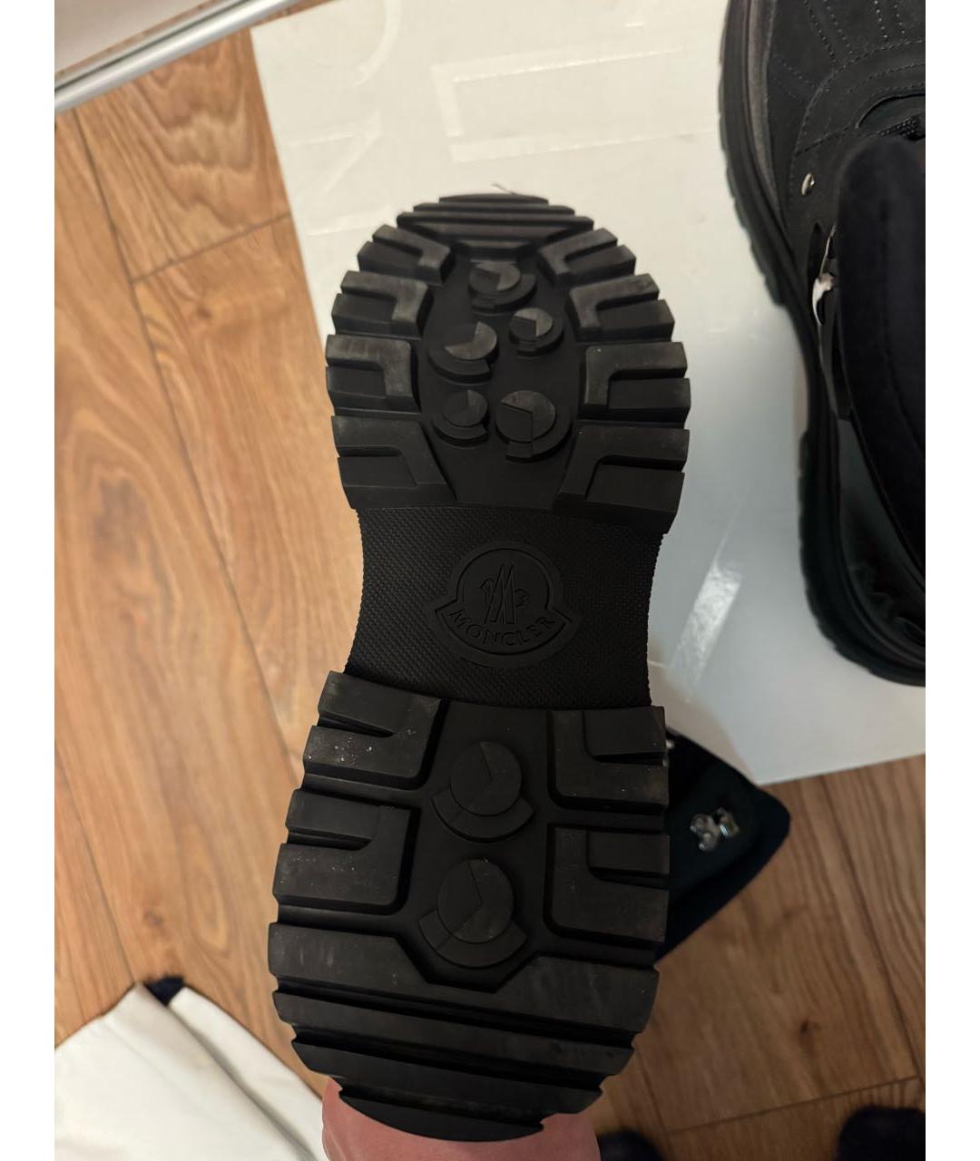 MONCLER Черные кожаные высокие ботинки, фото 4