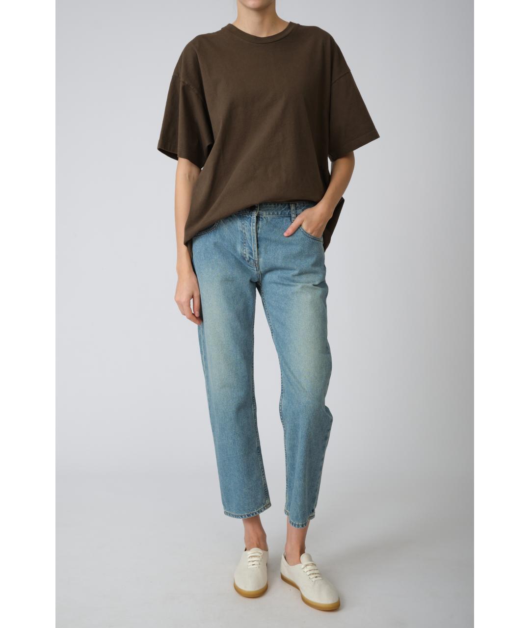 THE ROW Коричневая хлопковая футболка, фото 3