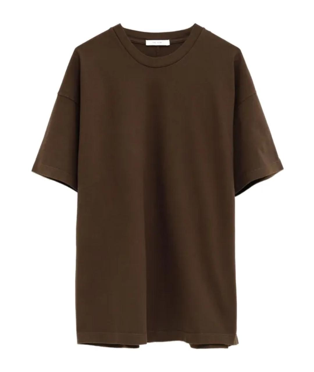 THE ROW Коричневая хлопковая футболка, фото 1
