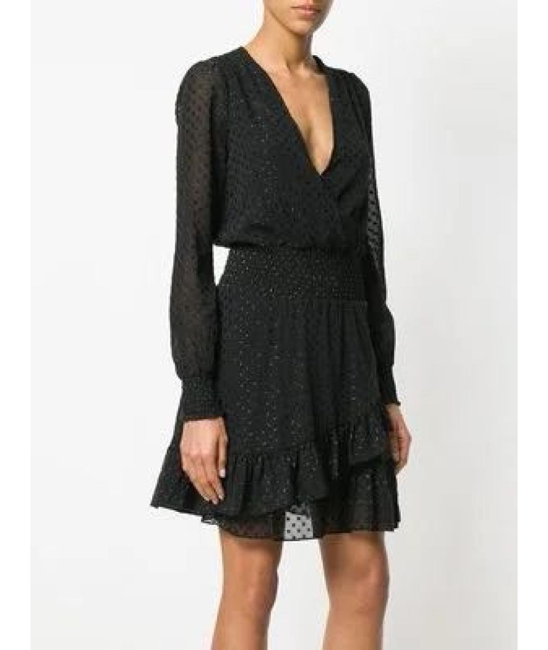 MICHAEL KORS Черное шифоновое повседневное платье, фото 5