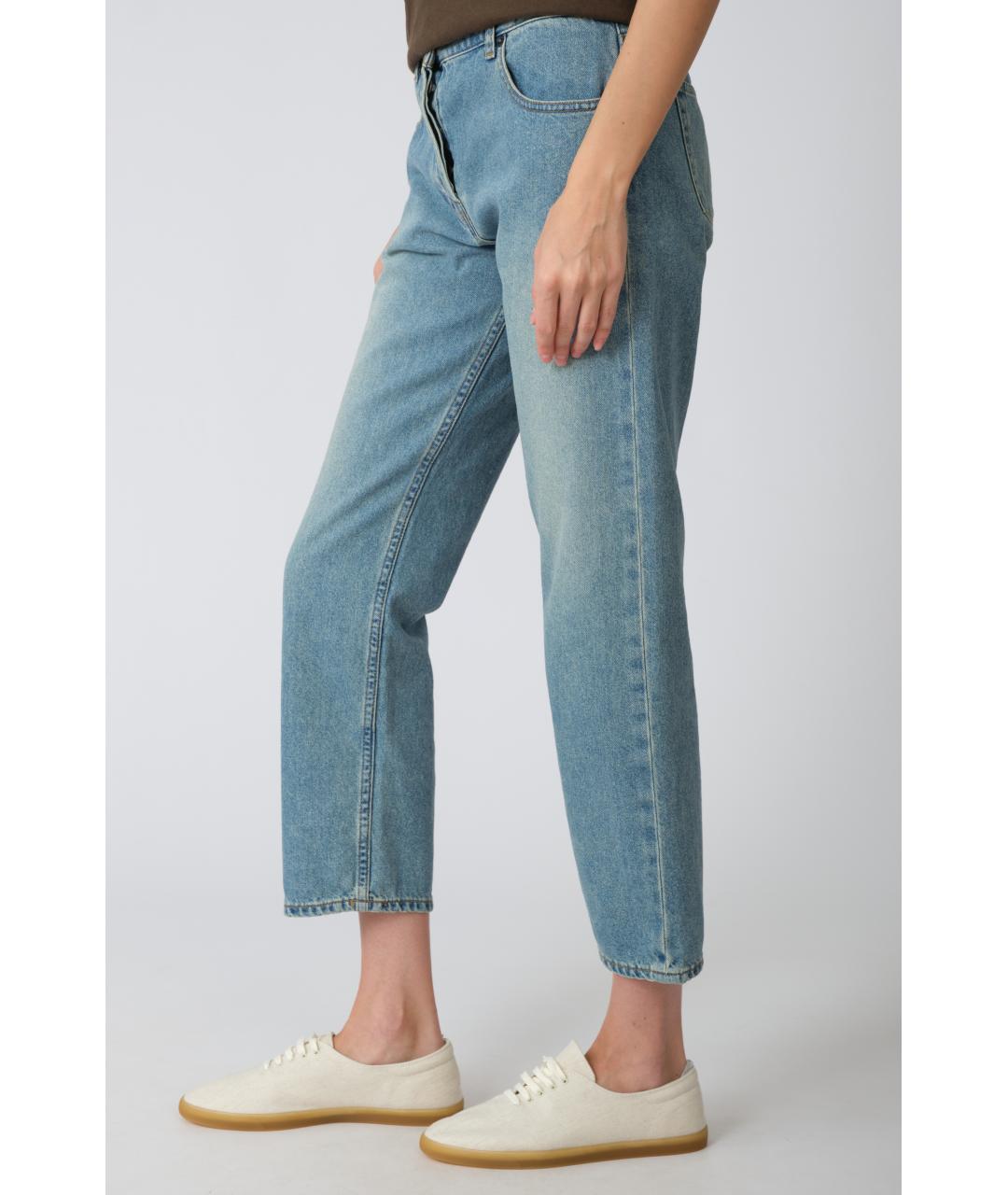 THE ROW Голубые хлопковые прямые джинсы, фото 3