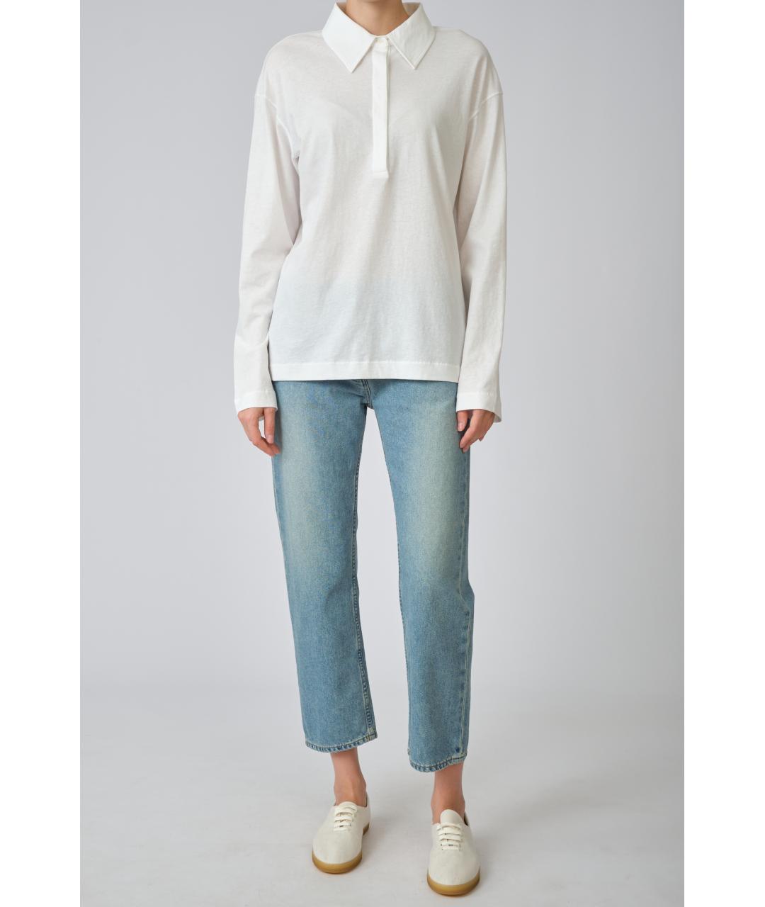 THE ROW Голубые хлопковые прямые джинсы, фото 5