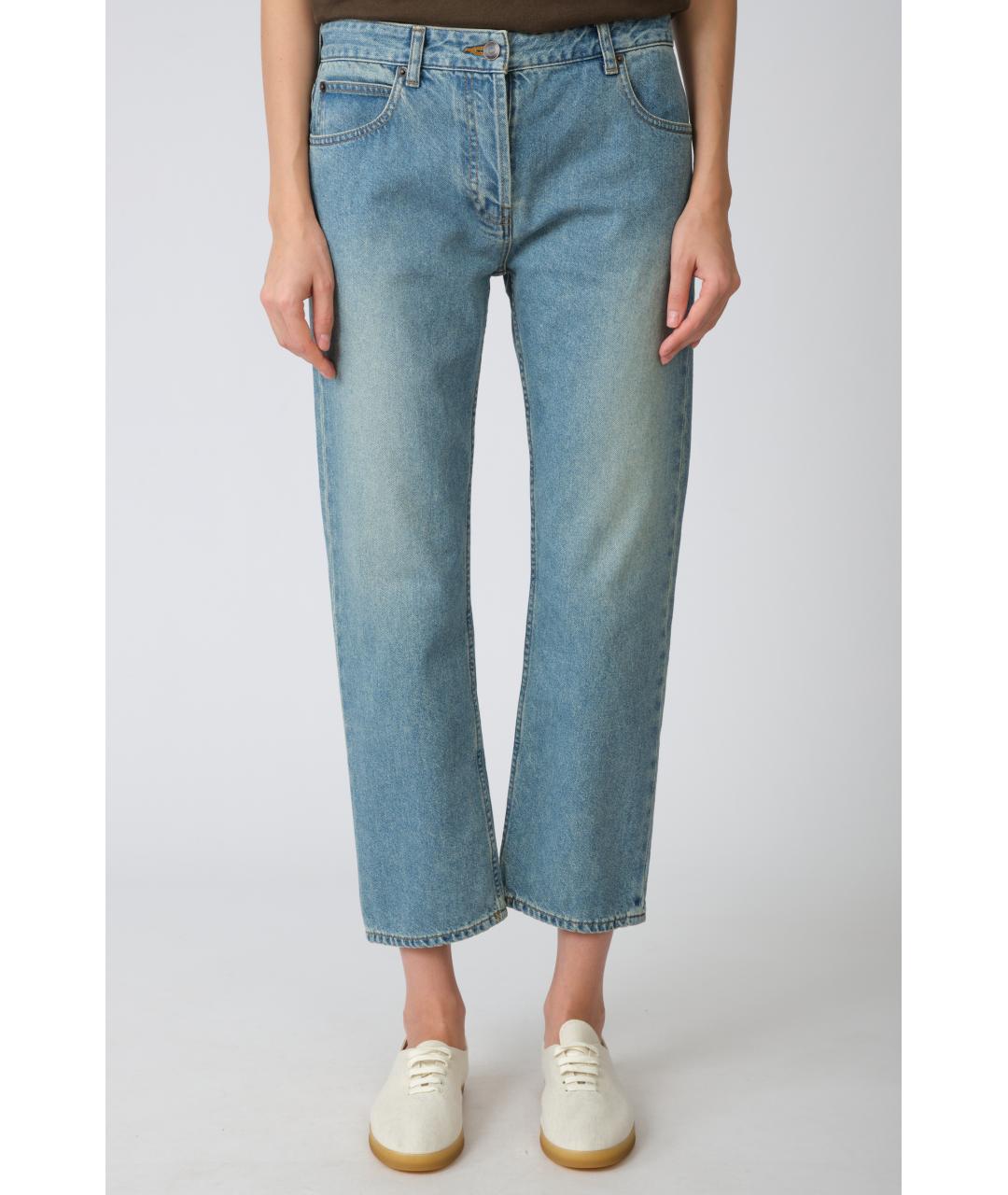 THE ROW Голубые хлопковые прямые джинсы, фото 6