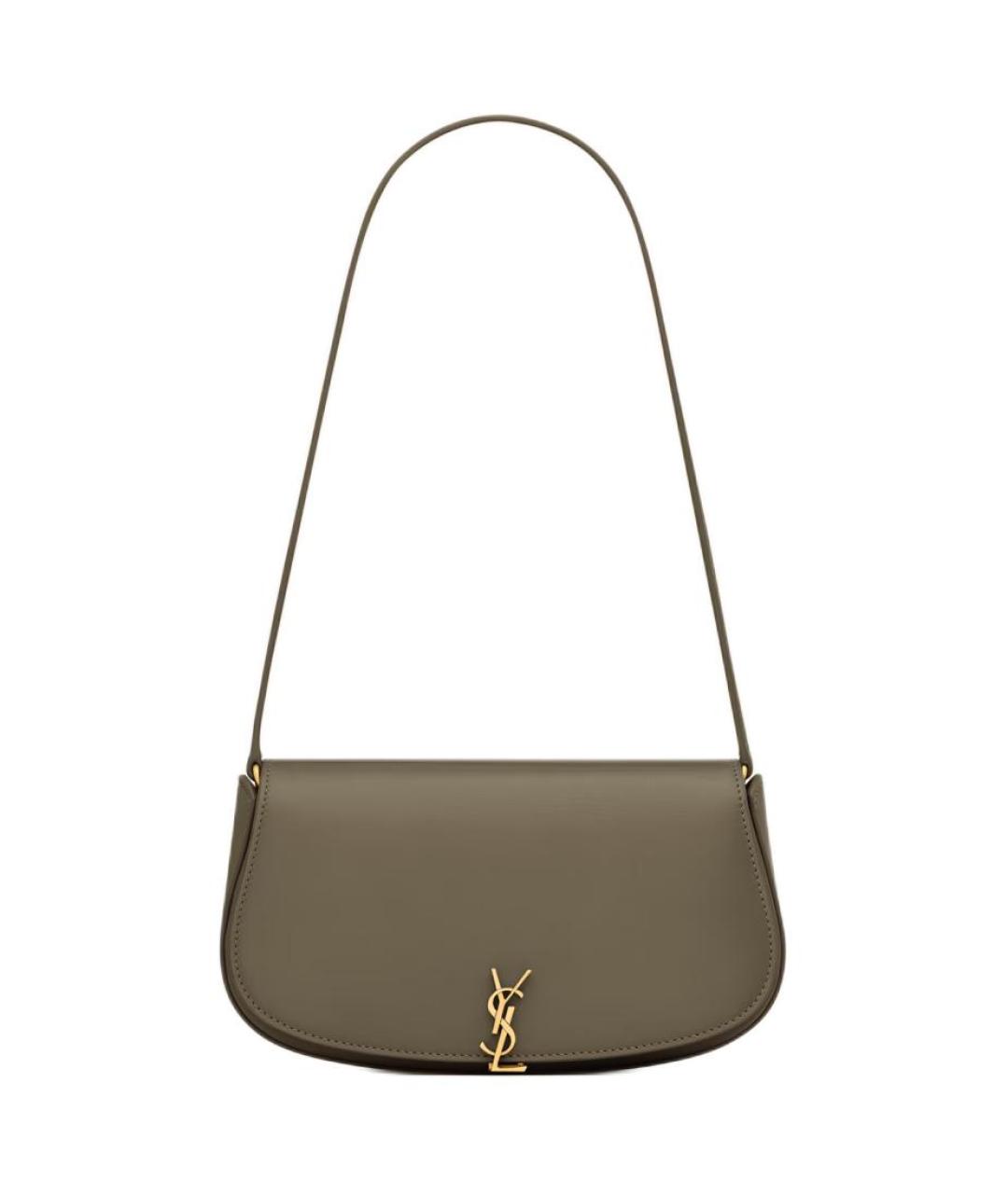 SAINT LAURENT Серая кожаная сумка через плечо, фото 1