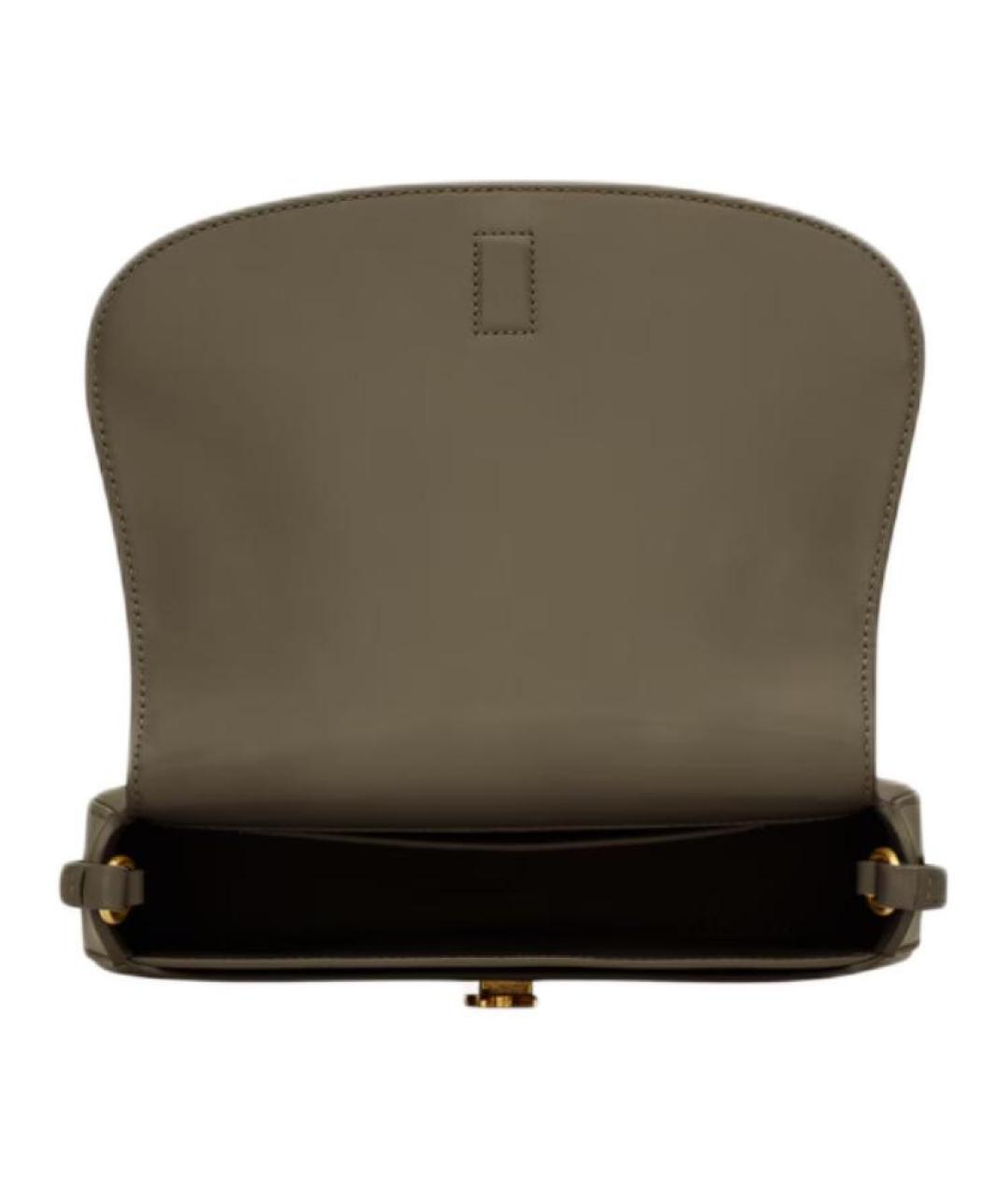 SAINT LAURENT Серая кожаная сумка через плечо, фото 6