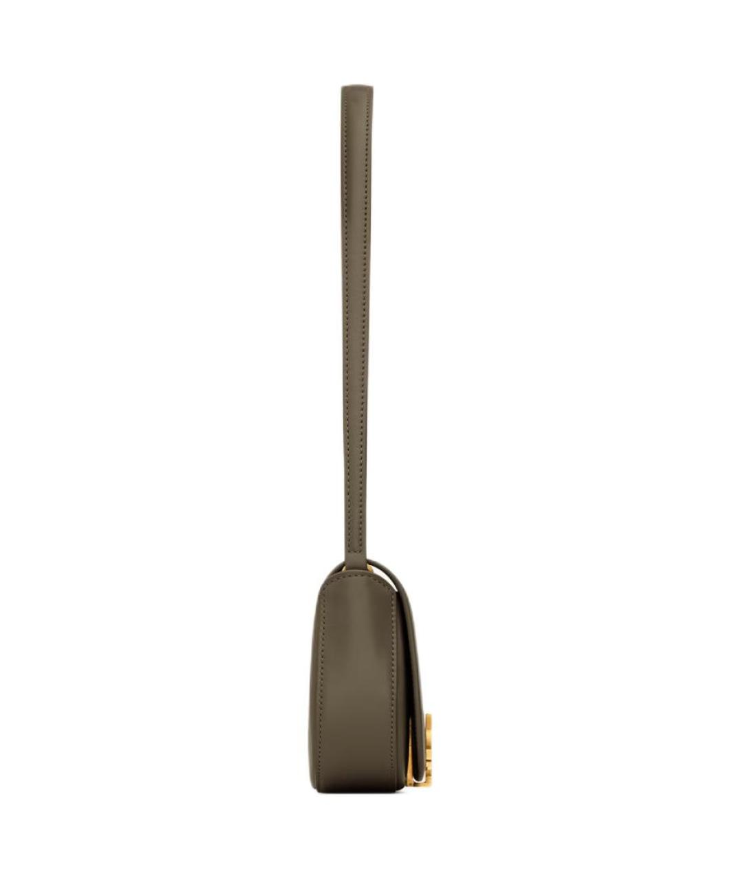 SAINT LAURENT Серая кожаная сумка через плечо, фото 3