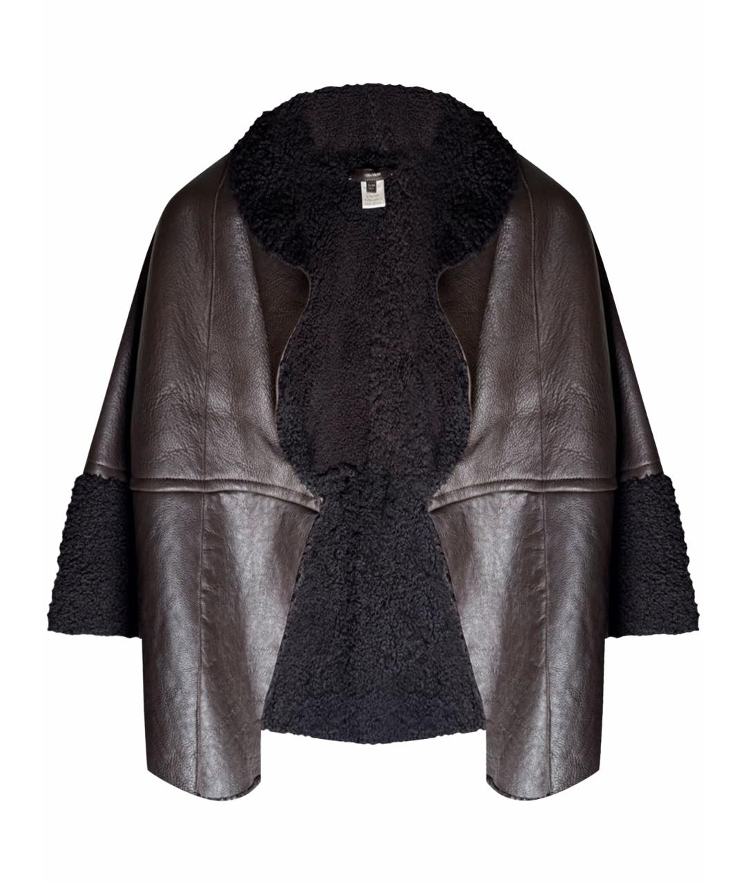 VERA WANG Коричневая кожаная дубленка, фото 1