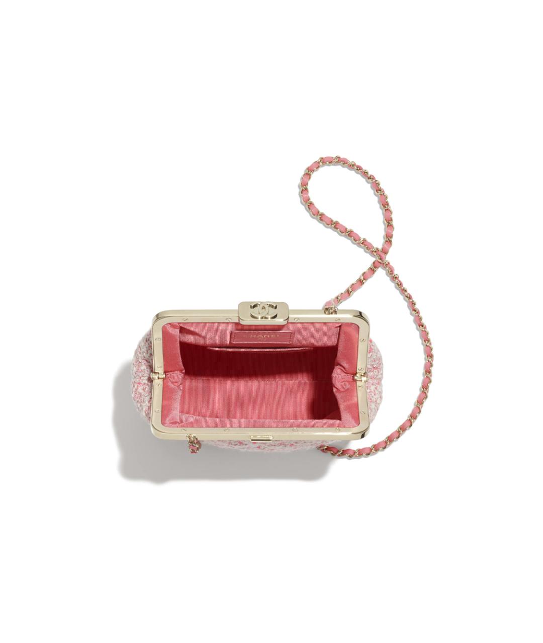 CHANEL Розовая твидовая сумка через плечо, фото 4