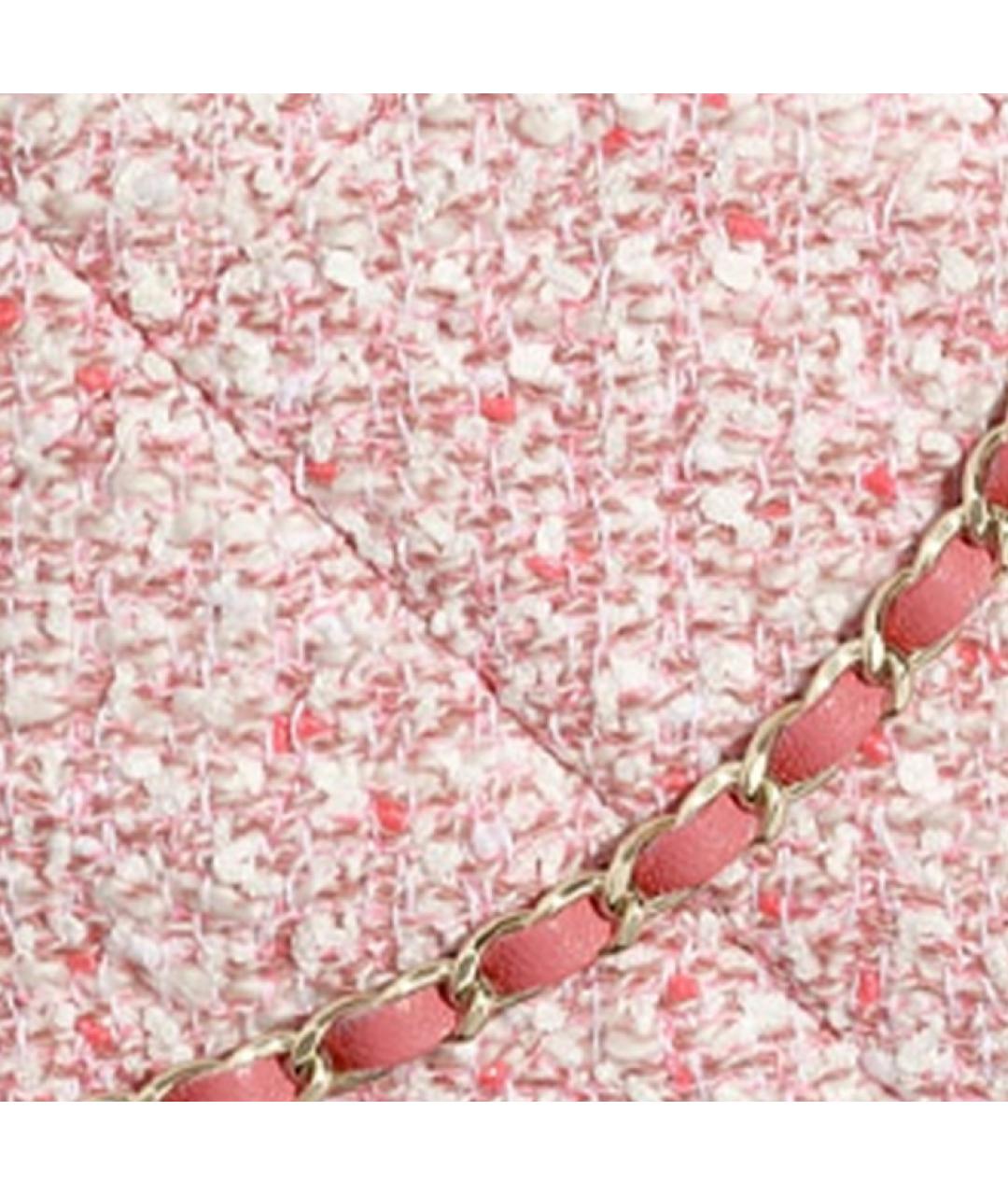 CHANEL Розовая твидовая сумка через плечо, фото 5