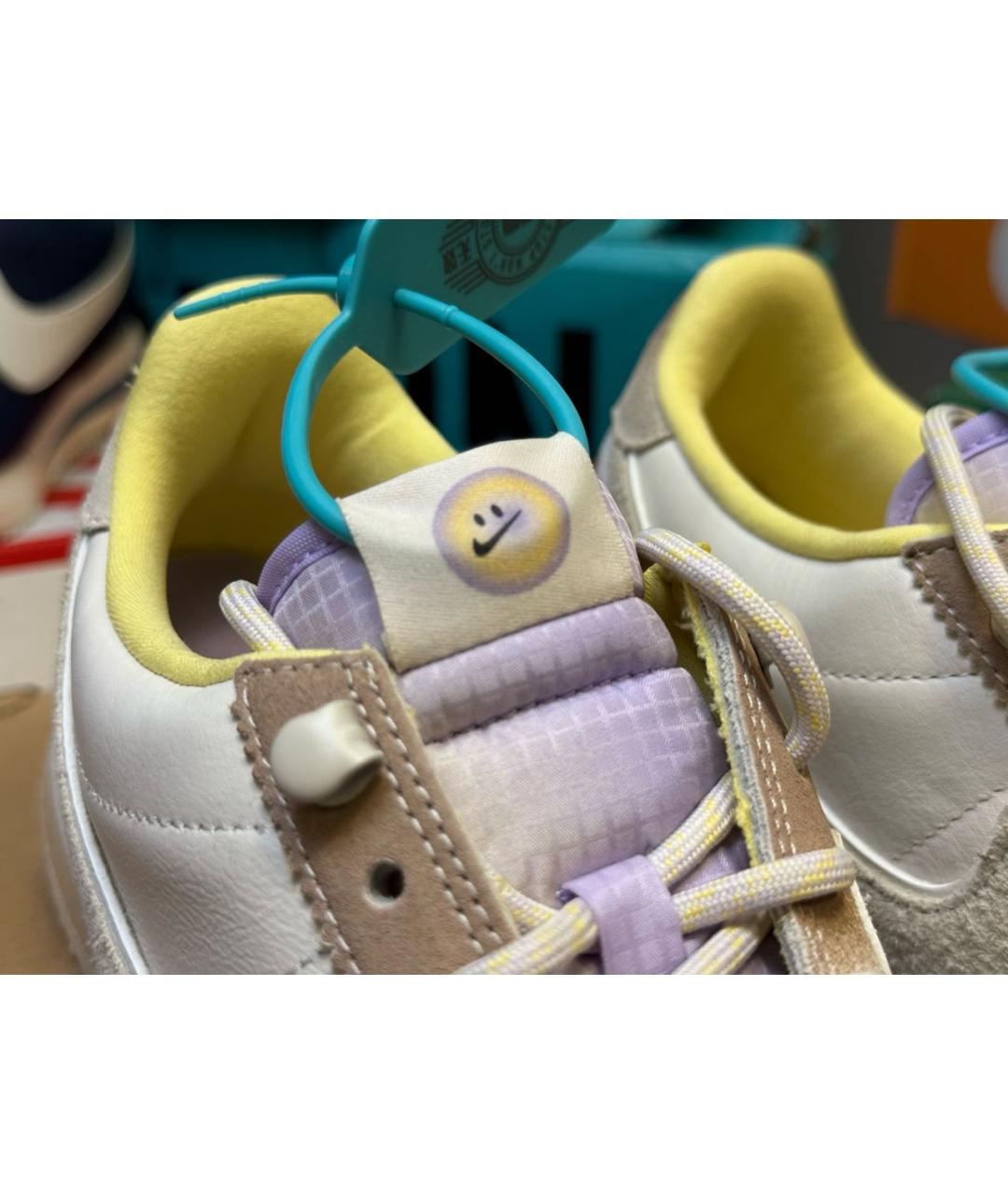 NIKE Бежевые кожаные кроссовки, фото 5