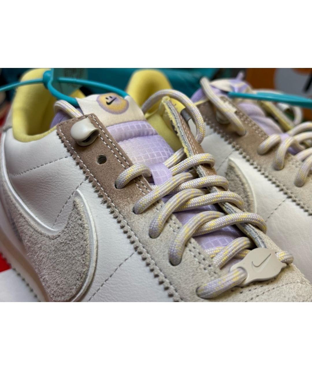 NIKE Бежевые кожаные кроссовки, фото 7