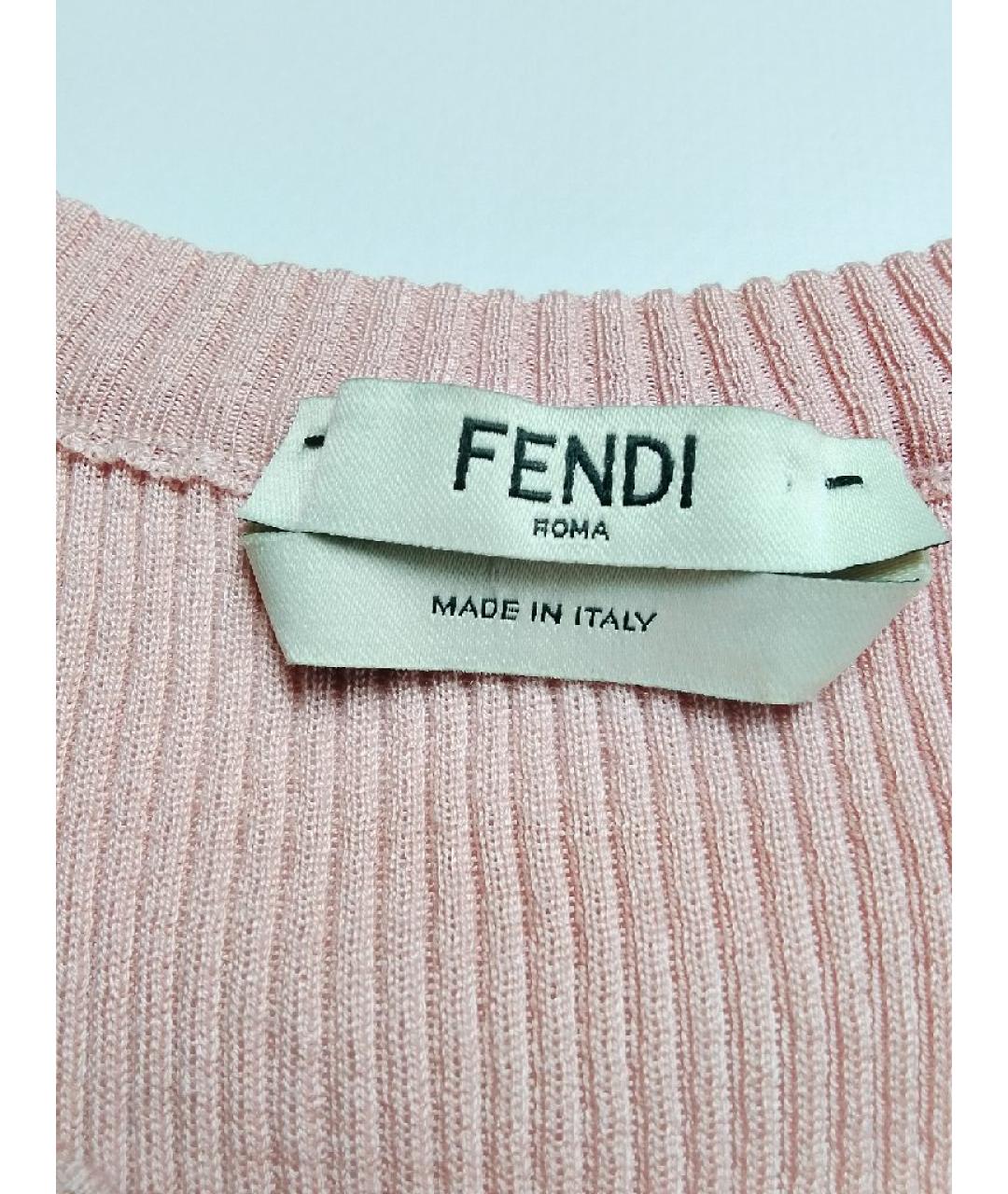 FENDI Коралловый шерстяной джемпер / свитер, фото 3