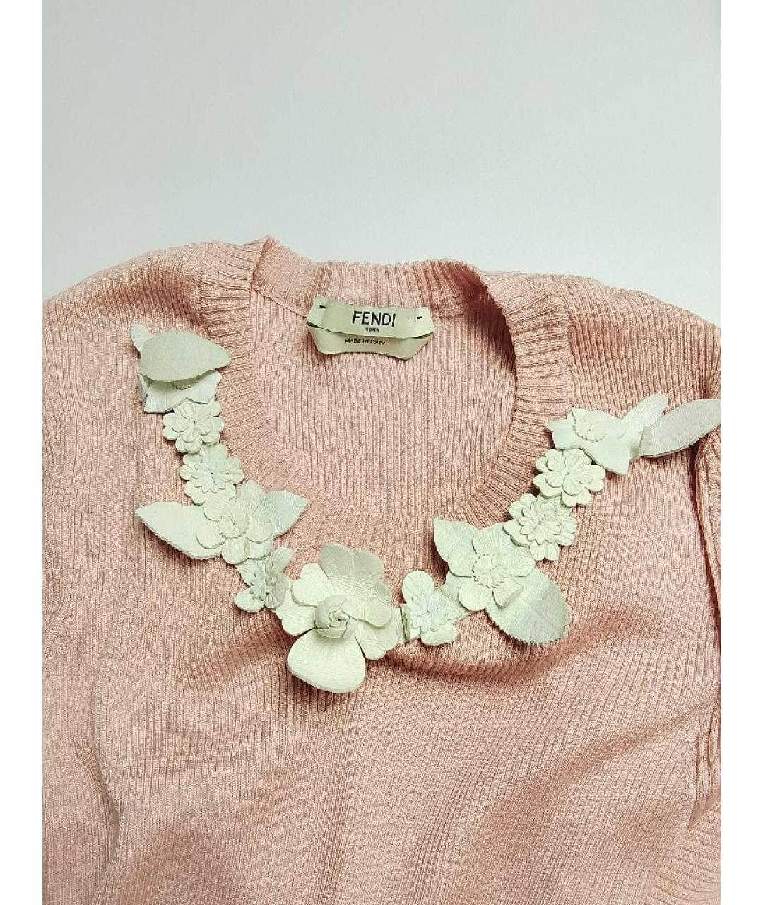 FENDI Коралловый шерстяной джемпер / свитер, фото 5