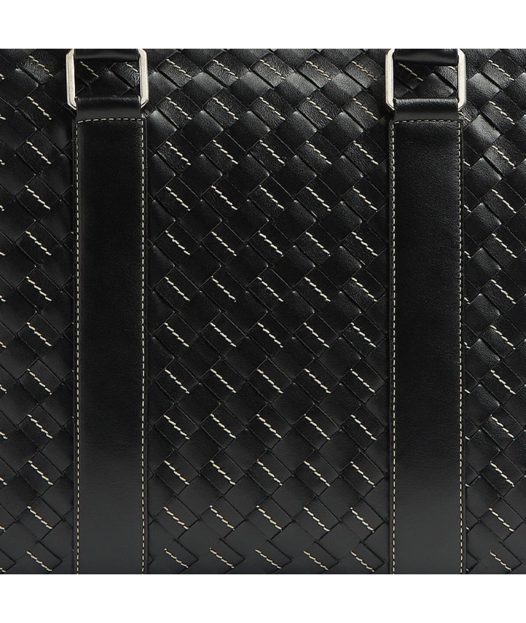 BOTTEGA VENETA Черный кожаный портфель, фото 4
