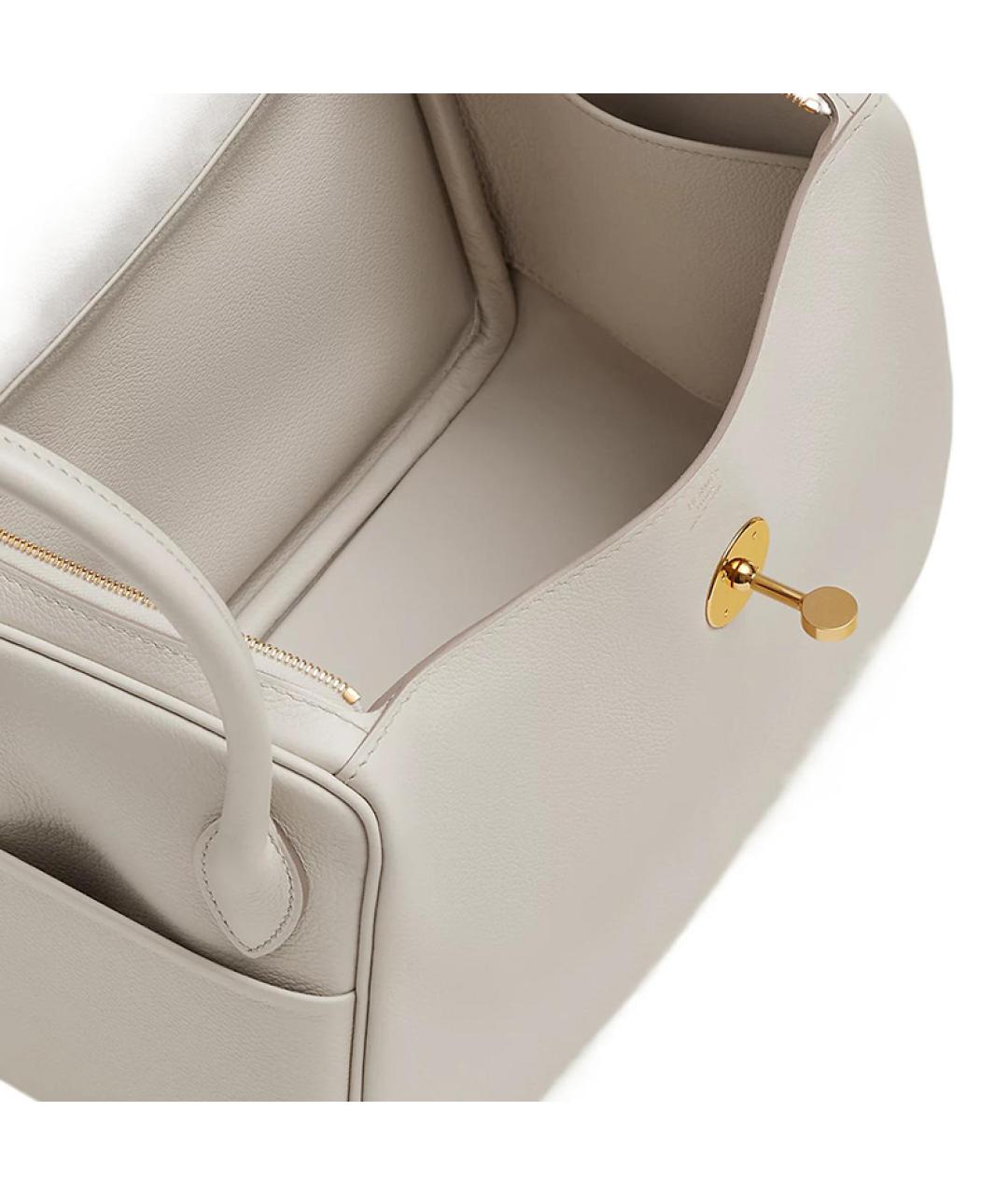 HERMES Бежевая кожаная сумка через плечо, фото 4