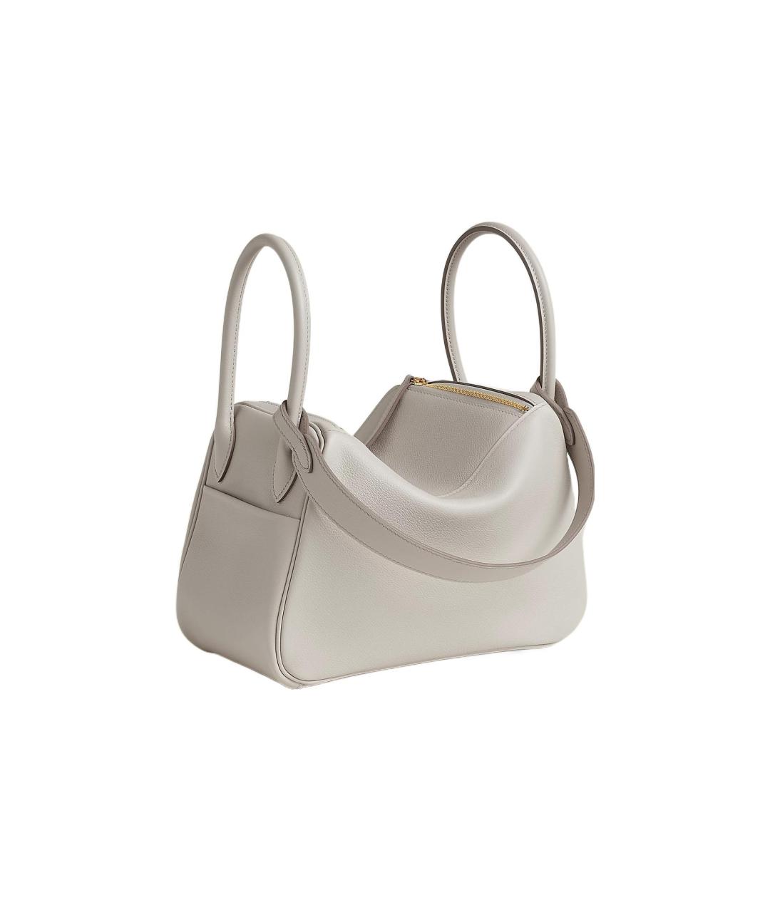 HERMES Бежевая кожаная сумка через плечо, фото 3