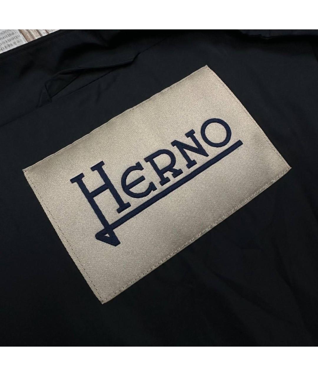 HERNO Черный полиэстеровый тренч/плащ, фото 3