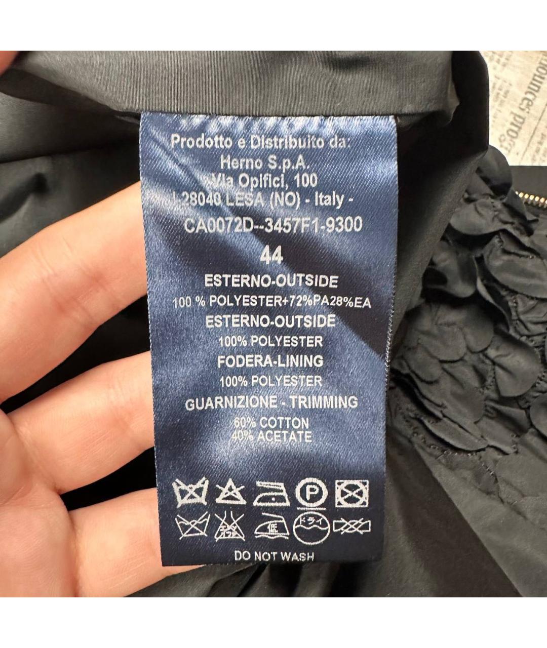 HERNO Черный полиэстеровый тренч/плащ, фото 7