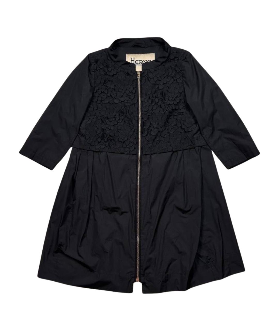 HERNO Черный полиэстеровый тренч/плащ, фото 1